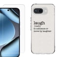 thumbnail image 1 of ShockProof Phone Case for Google Pixel 10a, with Screen Protector, by OneToughShield - Dictionary/Laugh, 1 of 5