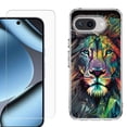thumbnail image 1 of ShockProof Phone Case for Google Pixel 10a, with Screen Protector, by OneToughShield - Geometric Lion, 1 of 5