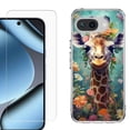 thumbnail image 1 of ShockProof Phone Case for Google Pixel 10a, with Screen Protector, by OneToughShield - Giraffe Flower, 1 of 5