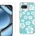 thumbnail image 1 of ShockProof Phone Case for Google Pixel 10a, with Screen Protector, by OneToughShield - Hibiscus Teal, 1 of 5