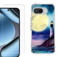 thumbnail image 1 of ShockProof Phone Case for Google Pixel 10a, with Screen Protector, by OneToughShield - Lighthouse Moon, 1 of 5