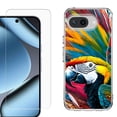 thumbnail image 1 of ShockProof Phone Case for Google Pixel 10a, with Screen Protector, by OneToughShield - Macaw, 1 of 5