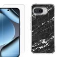 thumbnail image 1 of ShockProof Phone Case for Google Pixel 10a, with Screen Protector, by OneToughShield - Marble B/W, 1 of 5