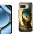 thumbnail image 1 of ShockProof Phone Case for Google Pixel 10a, with Screen Protector, by OneToughShield - Melting Clock, 1 of 5