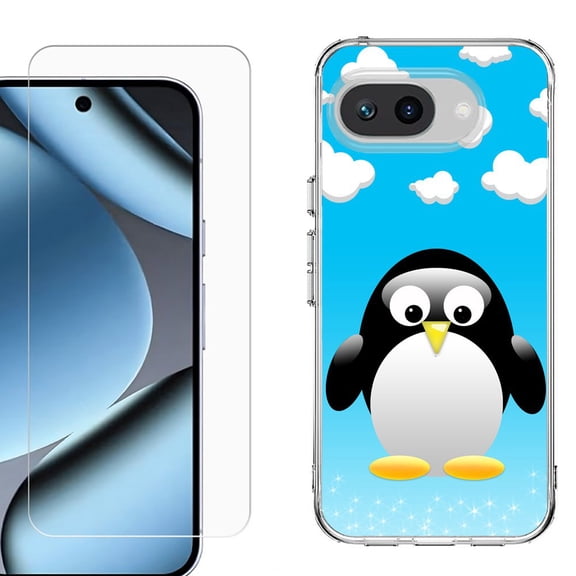 ShockProof Phone Case for Google Pixel 10a, with Screen Protector, by OneToughShield - Penguin