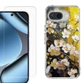 thumbnail image 1 of ShockProof Phone Case for Google Pixel 10a, with Screen Protector, by OneToughShield - Plum Flower, 1 of 5