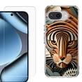 thumbnail image 1 of ShockProof Phone Case for Google Pixel 10a, with Screen Protector, by OneToughShield - Tiger Art, 1 of 5