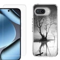 thumbnail image 1 of ShockProof Phone Case for Google Pixel 10a, with Screen Protector, by OneToughShield - Tree BW, 1 of 5