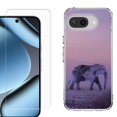 thumbnail image 1 of ShockProof Phone Case for Google Pixel 10a, with Screen Protector, by OneToughShield - Twilight Elephant, 1 of 5