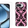 thumbnail image 1 of ShockProof Phone Case for Google Pixel 10a, with Screen Protector, by OneToughShield - Victorian Pink/Black, 1 of 5