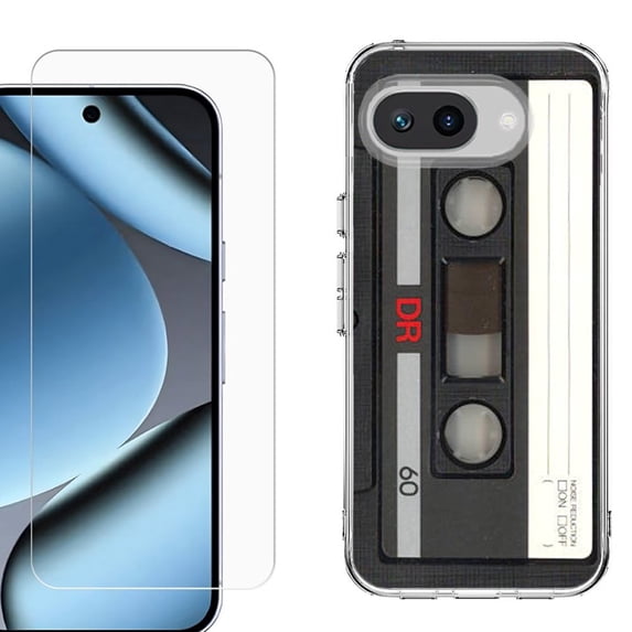 ShockProof Phone Case for Google Pixel 10a, with Screen Protector, by OneToughShield - Vintage Cassette