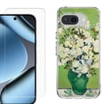 thumbnail image 1 of ShockProof Phone Case for Google Pixel 10a, with Screen Protector, by OneToughShield - White Roses, 1 of 5