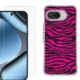thumbnail image 1 of ShockProof Phone Case for Google Pixel 10a, with Screen Protector, by OneToughShield - Zebra Pink, 1 of 5