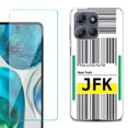 thumbnail image 1 of ShockProof Phone Case for Motorola Moto G Power 5G 2026, with Screen Protector, by OneToughShield - Airport Tag / New York, 1 of 5