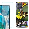 thumbnail image 1 of ShockProof Phone Case for Motorola Moto G Power 5G 2026, with Screen Protector, by OneToughShield - Butterfly Flower, 1 of 5