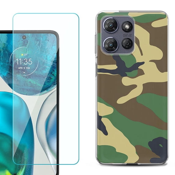 ShockProof Phone Case for Motorola Moto G Power 5G 2026, with Screen Protector, by OneToughShield - Camo Green