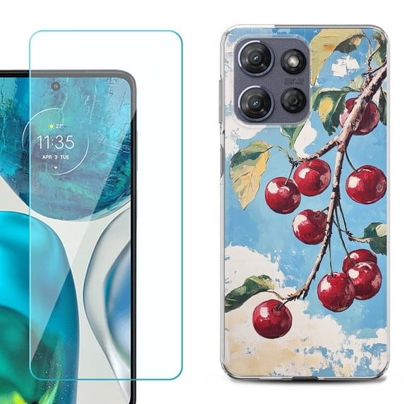 ShockProof Phone Case for Motorola Moto G Power 5G 2026, with Screen Protector, by OneToughShield - Cherry Bliss
