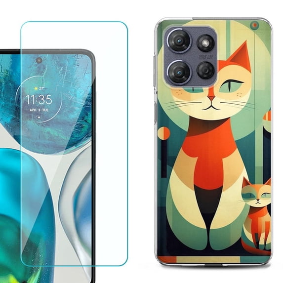 ShockProof Phone Case for Motorola Moto G Power 5G 2026, with Screen Protector, by OneToughShield - Cute Cats