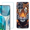 thumbnail image 1 of ShockProof Phone Case for Motorola Moto G Power 5G 2026, with Screen Protector, by OneToughShield - Cyberpunk Tiger, 1 of 5
