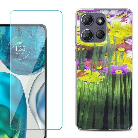 ShockProof Phone Case for Motorola Moto G Power 5G 2026, with Screen Protector, by OneToughShield - Dream Flower