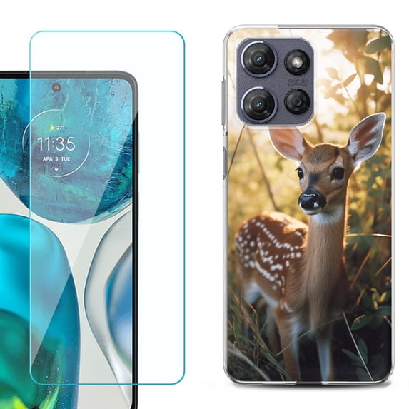 ShockProof Phone Case for Motorola Moto G Power 5G 2026, with Screen Protector, by OneToughShield - Fawn Deer