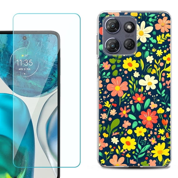ShockProof Phone Case for Motorola Moto G Power 5G 2026, with Screen Protector, by OneToughShield - Flower Symphony