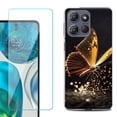 thumbnail image 1 of ShockProof Phone Case for Motorola Moto G Power 5G 2026, with Screen Protector, by OneToughShield - Golden Butterfly, 1 of 5