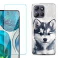 thumbnail image 1 of ShockProof Phone Case for Motorola Moto G Power 5G 2026, with Screen Protector, by OneToughShield - Husky Puppy, 1 of 5