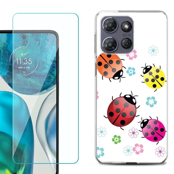 ShockProof Phone Case for Motorola Moto G Power 5G 2026, with Screen Protector, by OneToughShield - Ladybug