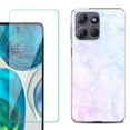 thumbnail image 1 of ShockProof Phone Case for Motorola Moto G Power 5G 2026, with Screen Protector, by OneToughShield - Marble Pink/Blue, 1 of 5