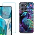thumbnail image 1 of ShockProof Phone Case for Motorola Moto G Power 5G 2026, with Screen Protector, by OneToughShield - Neon Peacock, 1 of 5