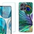 thumbnail image 1 of ShockProof Phone Case for Motorola Moto G Power 5G 2026, with Screen Protector, by OneToughShield - Peacock Feather, 1 of 5