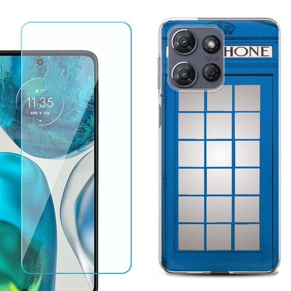 ShockProof Phone Case for Motorola Moto G Power 5G 2026, with Screen Protector, by OneToughShield - Phone Booth Blue