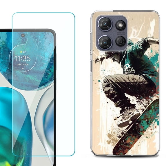 ShockProof Phone Case for Motorola Moto G Power 5G 2026, with Screen Protector, by OneToughShield - Skateboarding