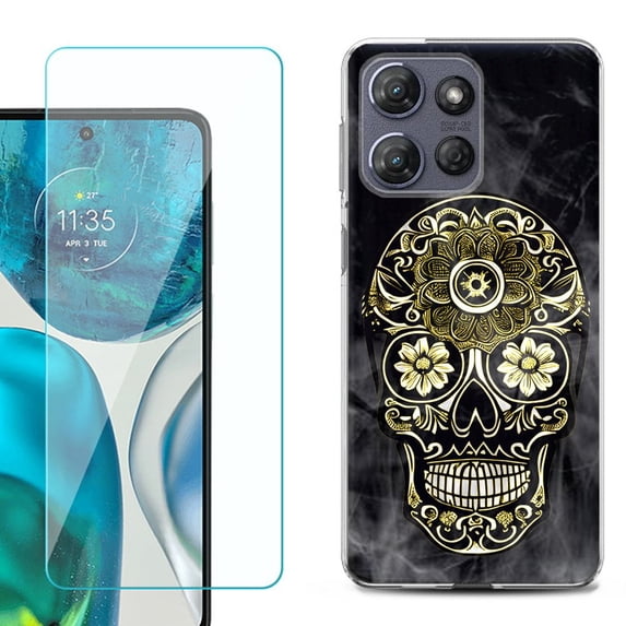 ShockProof Phone Case for Motorola Moto G Power 5G 2026, with Screen Protector, by OneToughShield - Skull Smoke
