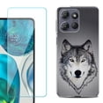 thumbnail image 1 of ShockProof Phone Case for Motorola Moto G Power 5G 2026, with Screen Protector, by OneToughShield - Wolf Face, 1 of 5