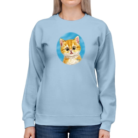 Shocked Cat Sweatshirt Women -Kayomi Harai Designs, Female XX-Large
