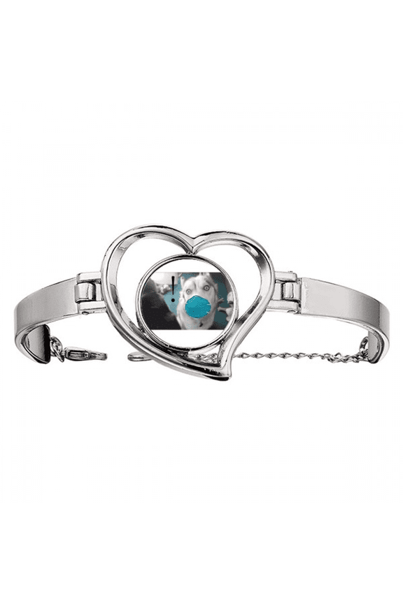 Shocked Silly Head Pet Dog Expression Bracelet Heart Jewelry Wire Bangle