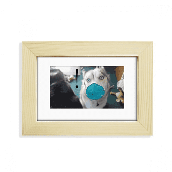 Shocked Silly Head Pet Dog Expression Desktop Decorate Photo Frame Picture Art Painting 5x7 inch