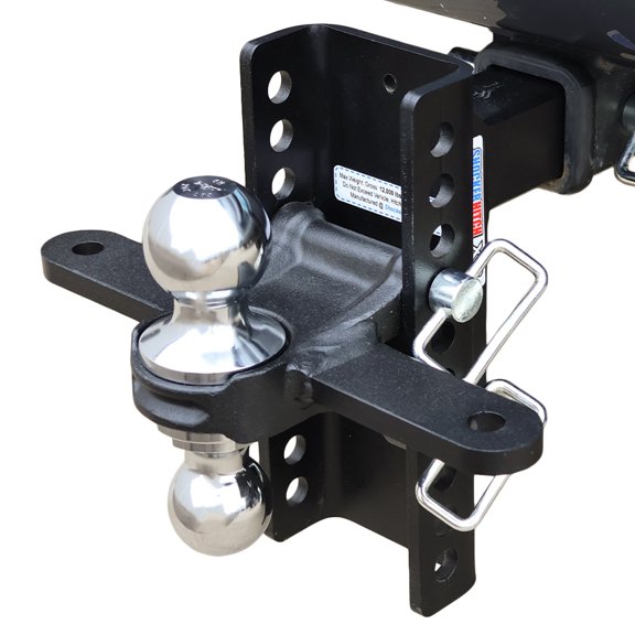 Shocker XR Drop Hitch with Sway Bar Tabs - Fits 2" Hitch 10 Hole, Chrome 2" & 2-5/16" Balls