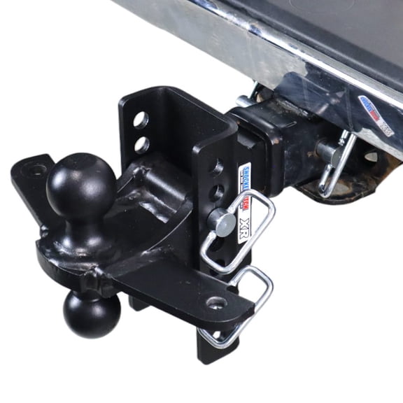 Shocker XR Drop Hitch with Sway Bar Tabs - Fits 2" Hitch 8 Hole, Black Combo 2" & 2-5/16" Balls