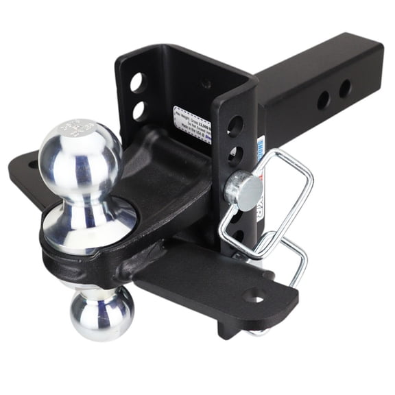 Shocker XR Drop Hitch with Sway Bar Tabs - Fits 2" Hitch 8 Hole, Chrome Combo 2" & 2-5/16" Balls
