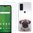 thumbnail image 1 of Shockproof Bumper Phone Case for AT&T Radiant Max 5G / Fusion 5G, with Tempered Glass Screen Protector, by OneToughShield ® - Pug Face, 1 of 3