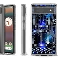 thumbnail image 1 of Shockproof Bumper Phone Case for Google Pixel 6a, by OneToughShield ® - Cosmos Circuit, 1 of 3