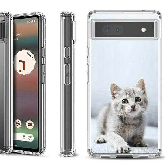 Shockproof Bumper Phone Case for Google Pixel 6a, by OneToughShield  - Kitty Cat