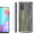 thumbnail image 1 of Shockproof Bumper Phone Case for Samsung Galaxy A02s, with Tempered Glass Screen Protector, by OneToughShield ® - Marble/Camo, 1 of 4