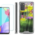 thumbnail image 1 of Shockproof Bumper Phone Case for Samsung Galaxy A03s, with Tempered Glass Screen Protector, by OneToughShield ® - Dream Flower, 1 of 4
