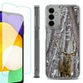 thumbnail image 1 of Shockproof Bumper Phone Case for Samsung Galaxy A14 5G, with Tempered Glass Screen Protector, by OneToughShield ® - Deer/Snow/Camo, 1 of 3