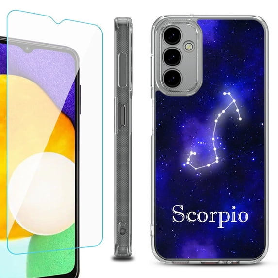 Shockproof Bumper Phone Case for Samsung Galaxy A14 5G, with Tempered Glass Screen Protector, by OneToughShield ® - Scorpio