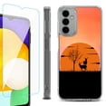 thumbnail image 1 of Shockproof Bumper Phone Case for Samsung Galaxy A14 5G, with Tempered Glass Screen Protector, by OneToughShield ® - Sunset Deer, 1 of 3